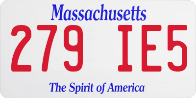MA license plate 279IE5