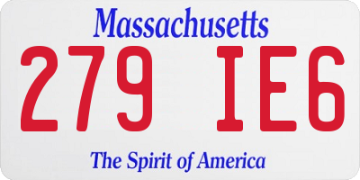 MA license plate 279IE6