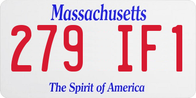 MA license plate 279IF1