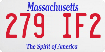MA license plate 279IF2