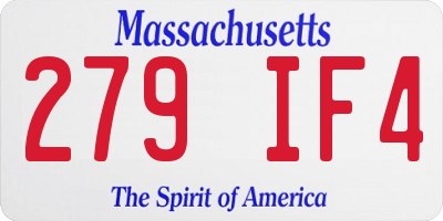 MA license plate 279IF4