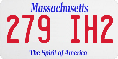 MA license plate 279IH2