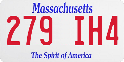 MA license plate 279IH4