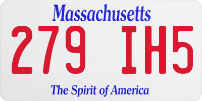 MA license plate 279IH5