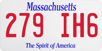 MA license plate 279IH6
