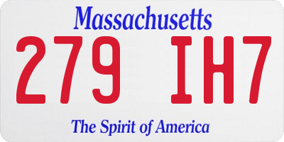 MA license plate 279IH7