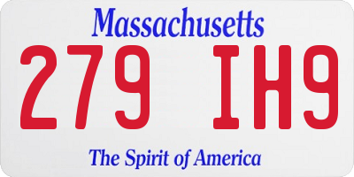 MA license plate 279IH9