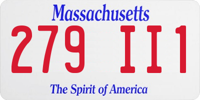 MA license plate 279II1