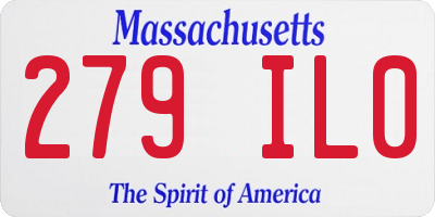MA license plate 279IL0