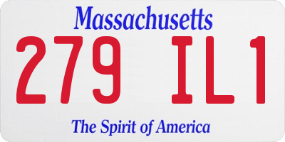MA license plate 279IL1