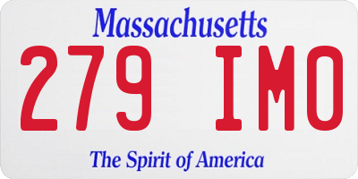 MA license plate 279IM0