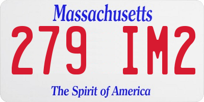 MA license plate 279IM2