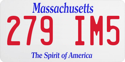 MA license plate 279IM5