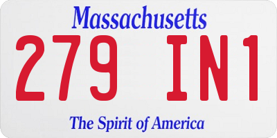 MA license plate 279IN1