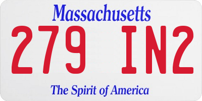 MA license plate 279IN2