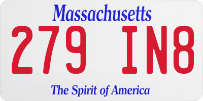 MA license plate 279IN8