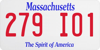 MA license plate 279IO1