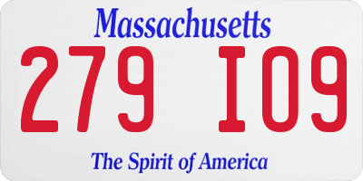 MA license plate 279IO9