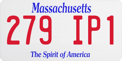 MA license plate 279IP1