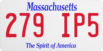 MA license plate 279IP5