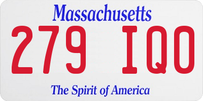 MA license plate 279IQ0