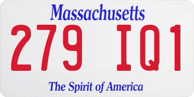 MA license plate 279IQ1