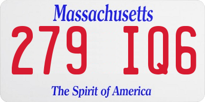 MA license plate 279IQ6