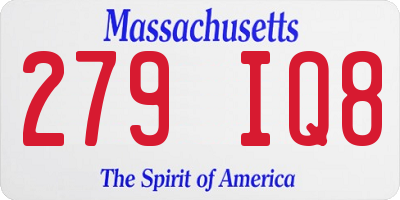 MA license plate 279IQ8