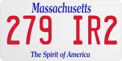 MA license plate 279IR2