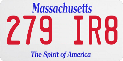 MA license plate 279IR8