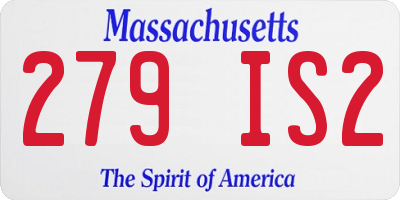 MA license plate 279IS2