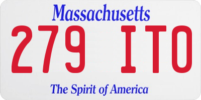 MA license plate 279IT0
