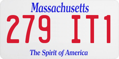 MA license plate 279IT1