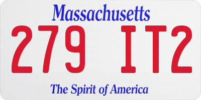 MA license plate 279IT2
