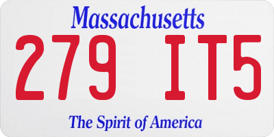MA license plate 279IT5