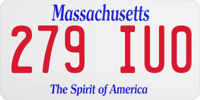 MA license plate 279IU0
