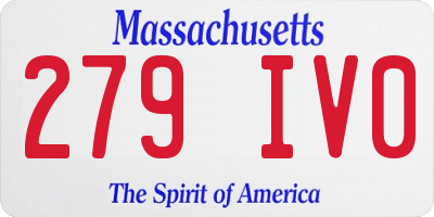 MA license plate 279IV0