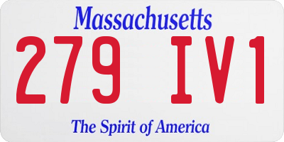 MA license plate 279IV1