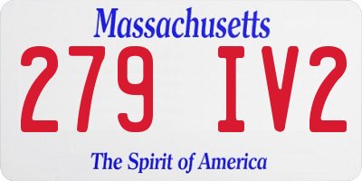 MA license plate 279IV2