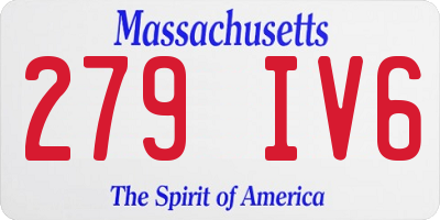MA license plate 279IV6