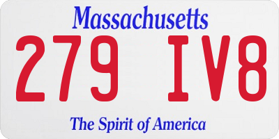 MA license plate 279IV8