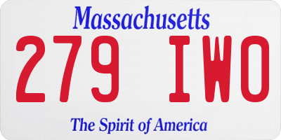 MA license plate 279IW0