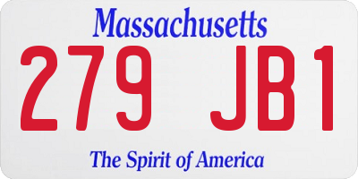 MA license plate 279JB1