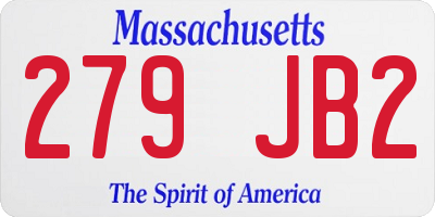 MA license plate 279JB2
