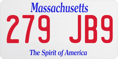 MA license plate 279JB9