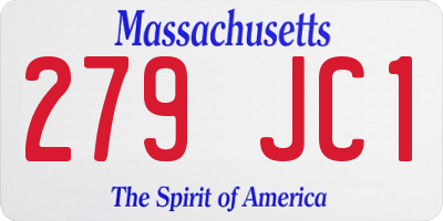 MA license plate 279JC1