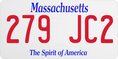MA license plate 279JC2