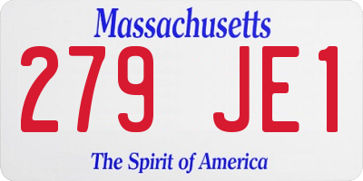 MA license plate 279JE1