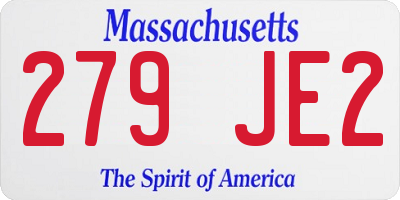 MA license plate 279JE2