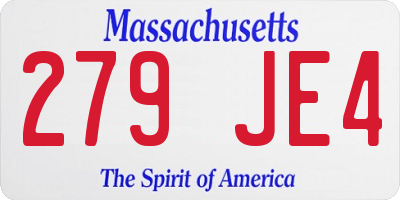 MA license plate 279JE4